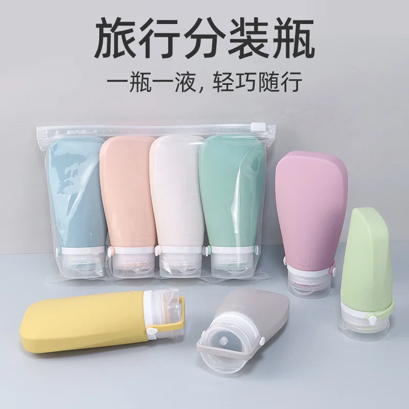 Portable Silicone Travel Bottle Cosmetic Storage Refillable Lotion Bottle Leakproof Shampoo Container Squeeze Tube Empty Bottle