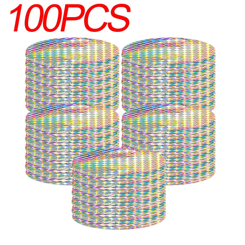 100/20PC Self-adhesive Reflective Bird Repellent Patch Reflective Disc Anti Bird Flash Tape High Reflectors Scare Pigeons Device