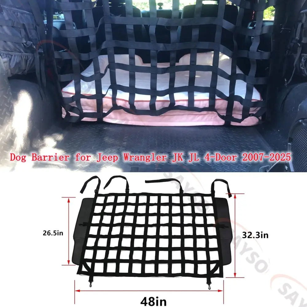 1x Car Roof Net Hammock Mesh Cargo Rooftop Netting Heavy Duty for TJ YJ JK JKU JL JLU JT 1987-2024 for Suzuki Jimny  JB74 19-23