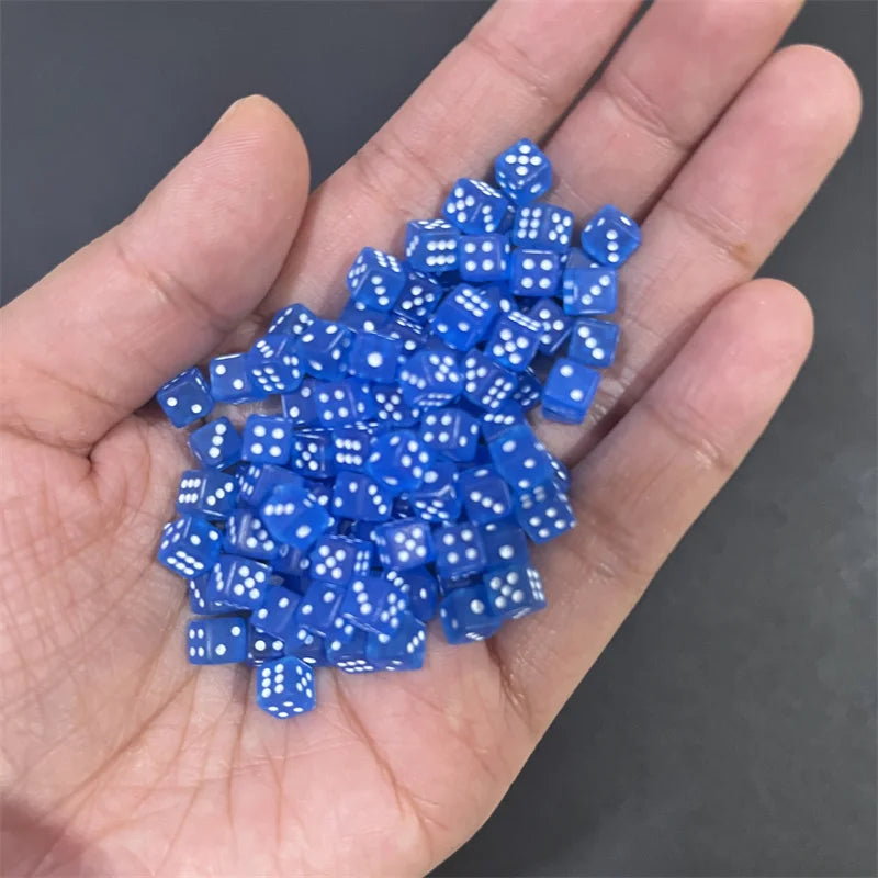 200Pcs 12colors 5*5*5mm Solid Clear Transparent Mini D6 Acrylic Right Angle Point Dice Six Sided Cube For Board Game accessories