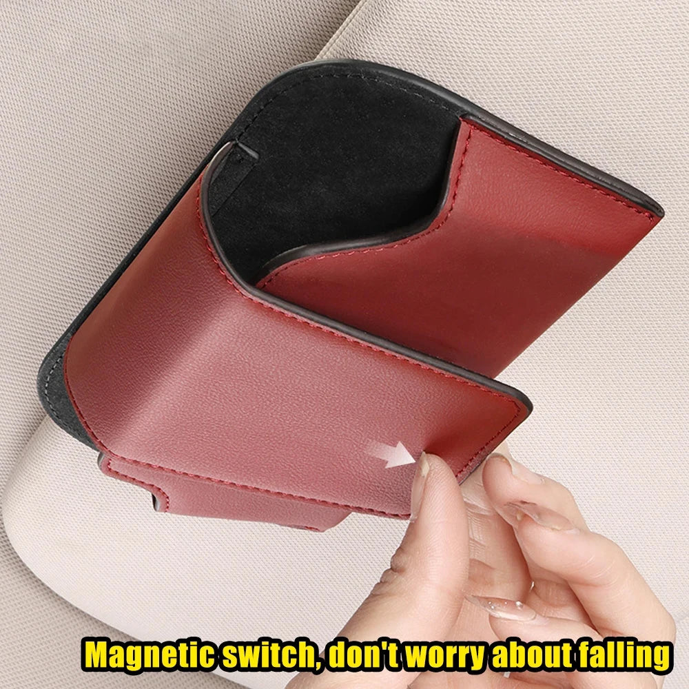 Magnetic Car Sunglasses Holder Case Universal Auto Sun Visor Glasses Box Clip Sunglasses Holder Fastener Eyeglasses Storage