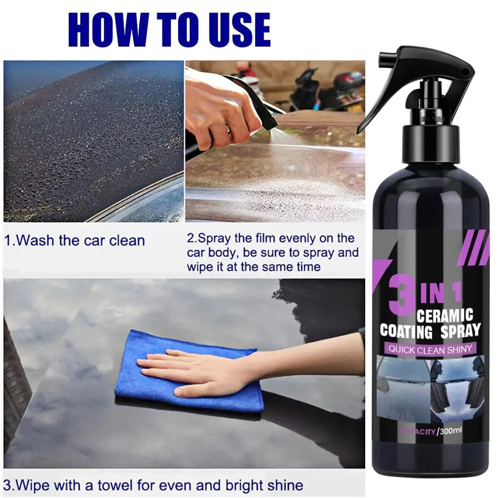 Quickly Cleaning Remove Stains Car Spray Brighten Shiny Car Nano-crystal Coating Agent Car Surface Glass Ceramic Coating Spray