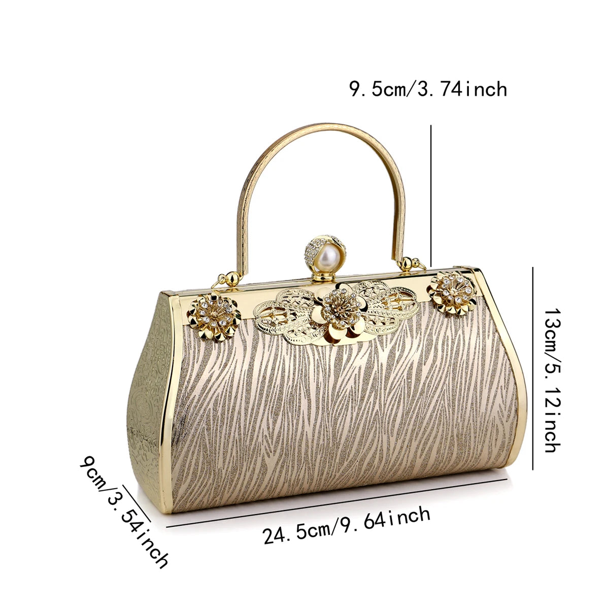Mixed Color Pearl Metal Evening Bags Diamonds Line Printed Clutch Handbags Purse For Wedding