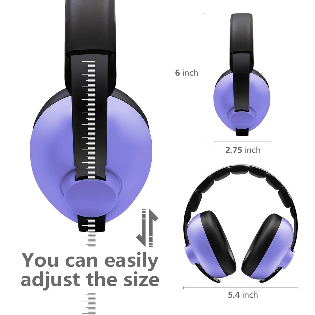Baby Ear Protection Noise Cancelling Headphones 2-in-1 Convertible Design Noise Reduction Earmuffs for Infant Improves Sleep
