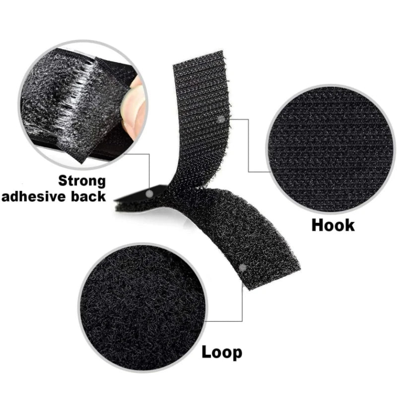Self-Adhesive Fastener Tape Fixing Stickers Double Side Hook-and-loop Fastener For DIY Crafts Clothing Accessories Carpet Fixing