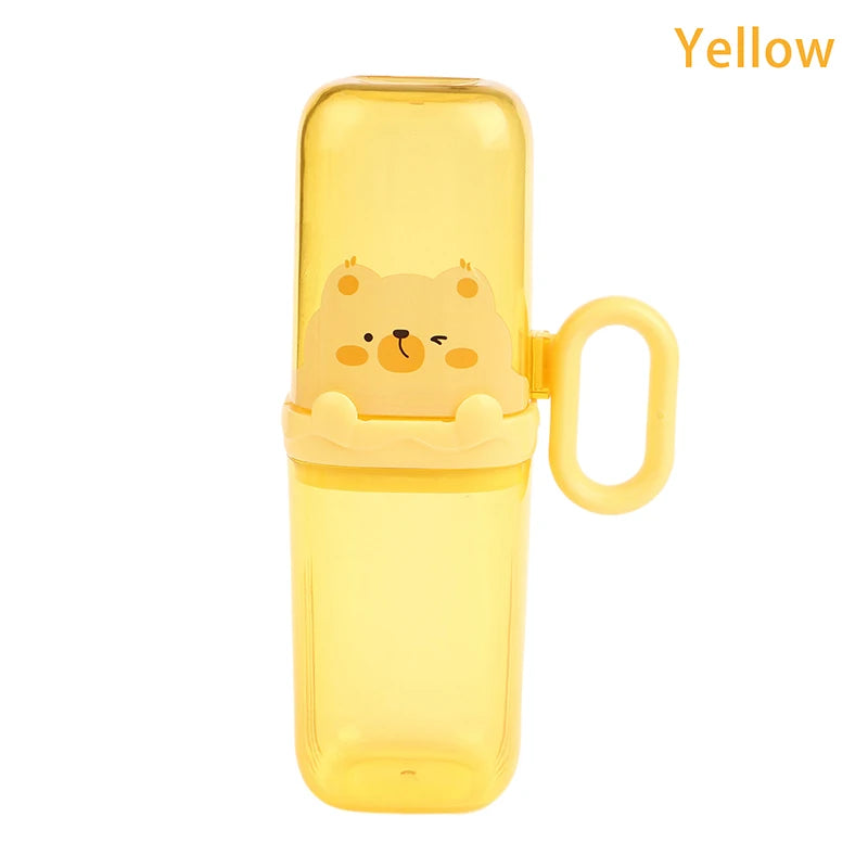 Cartoon Cup Lid Integrated Toothbrush Box Travel Portable Elephant Toothpaste Toothbrush Holder Student Dormitory Holder