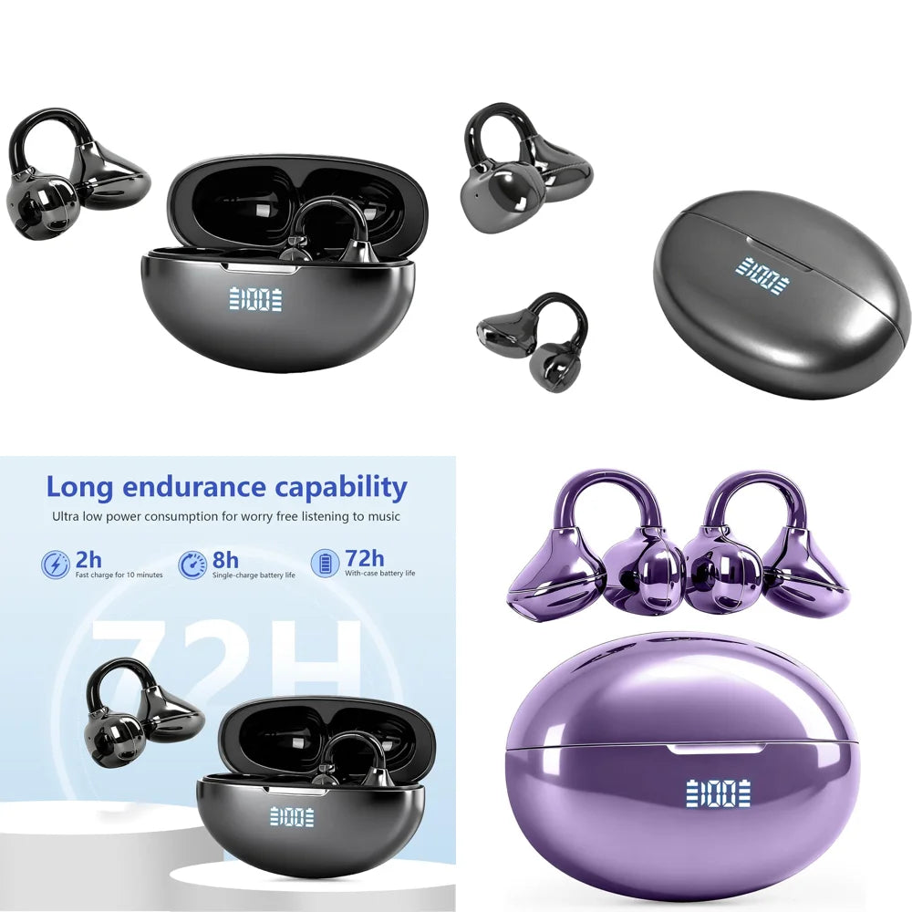 BT 5.4 OWS Headphone with LED Display IP7 Earphone 72H Play Time Long-Battery Life Earbuds for Business High Quality Headset