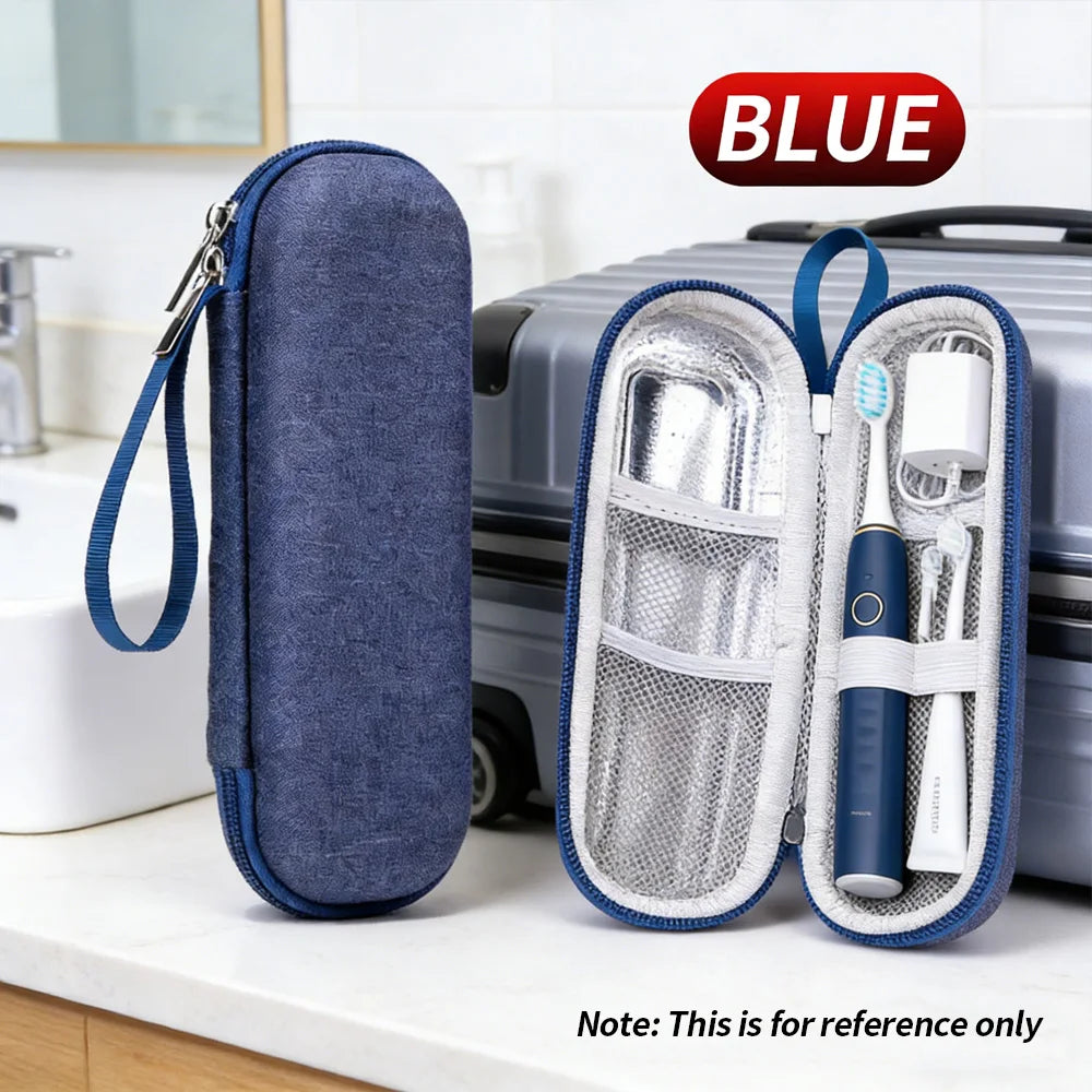 2-in-1 Electric Toothbrush & Data Cable Organizer EVA Shockproof Aluminum Foil Travel Storage Bag
