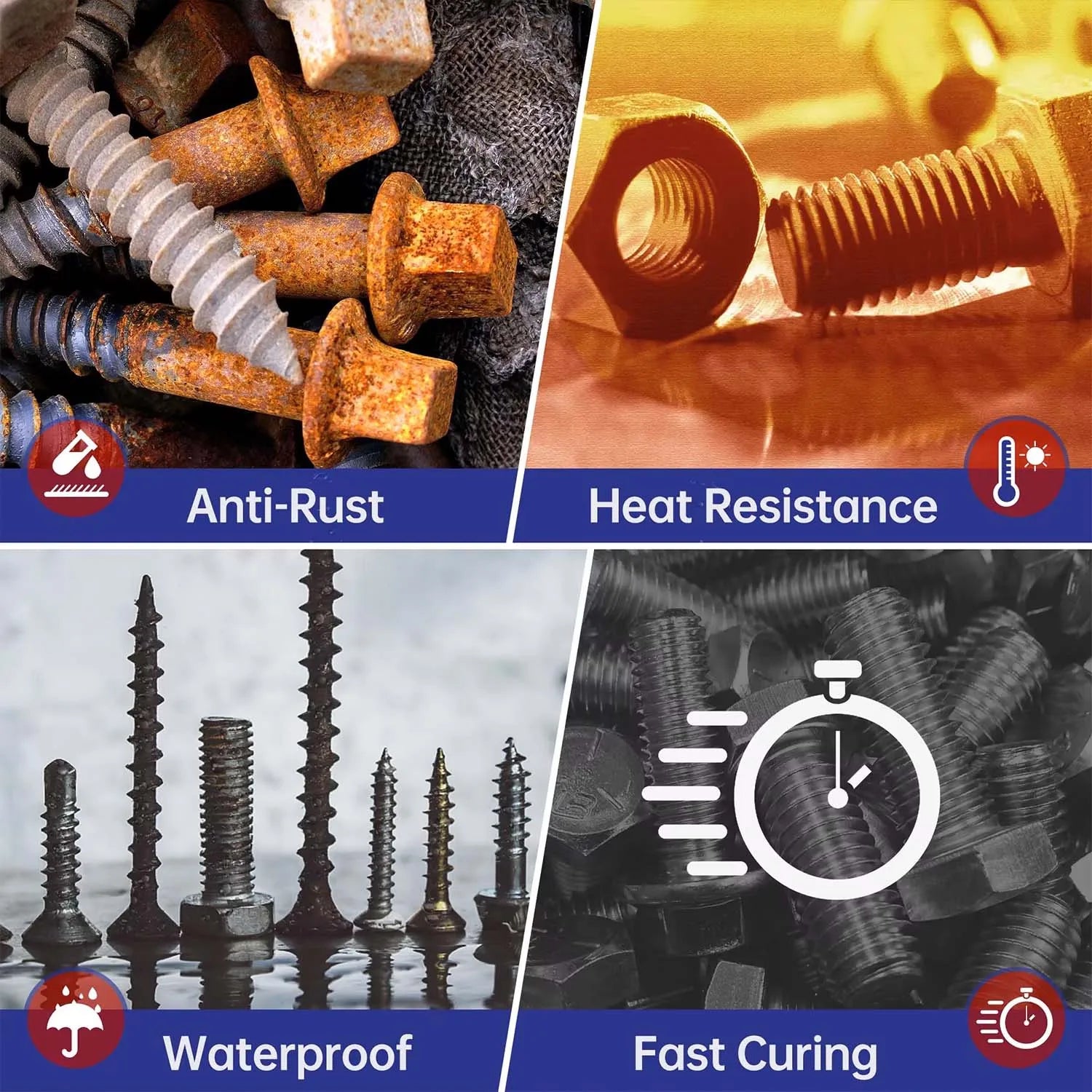 10PCS 10mL 271red Thread Locker Nuts-Bolts Locker Screw Adhesive Lock Tight Seal Fasteners Anaerobic Curing Metal Glue Rustproof