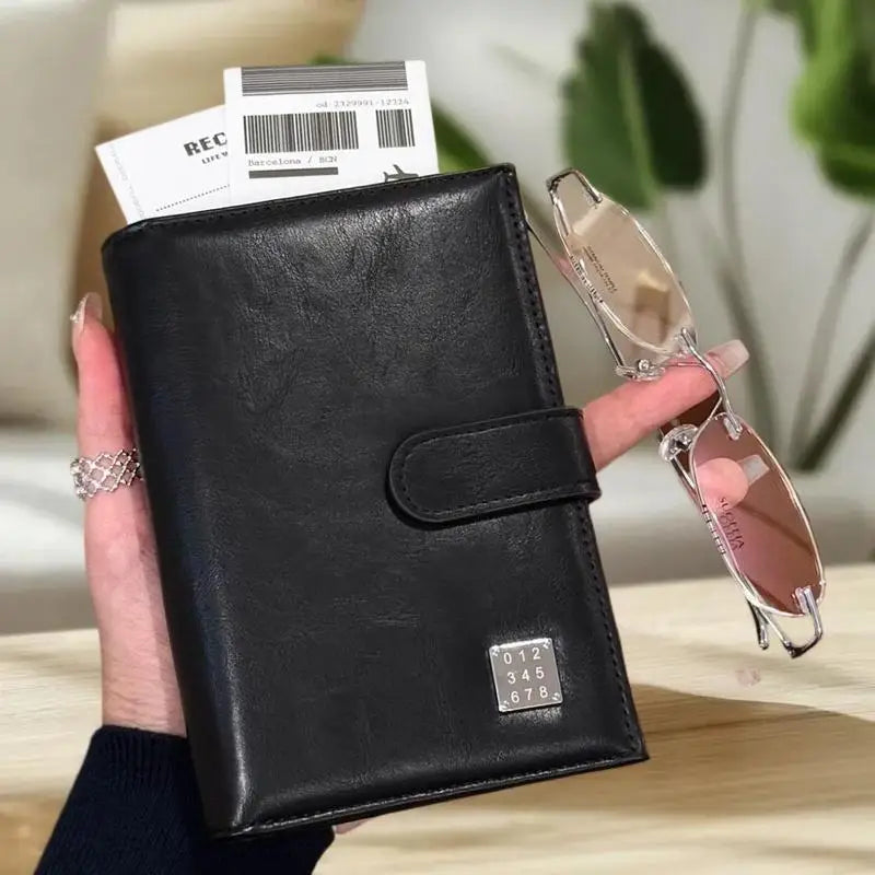 Travel Passport Wallet Women Man Card Holder RFID Blocking Credit Card ID Bag Plane Ticket Holder Multifunction Wallets