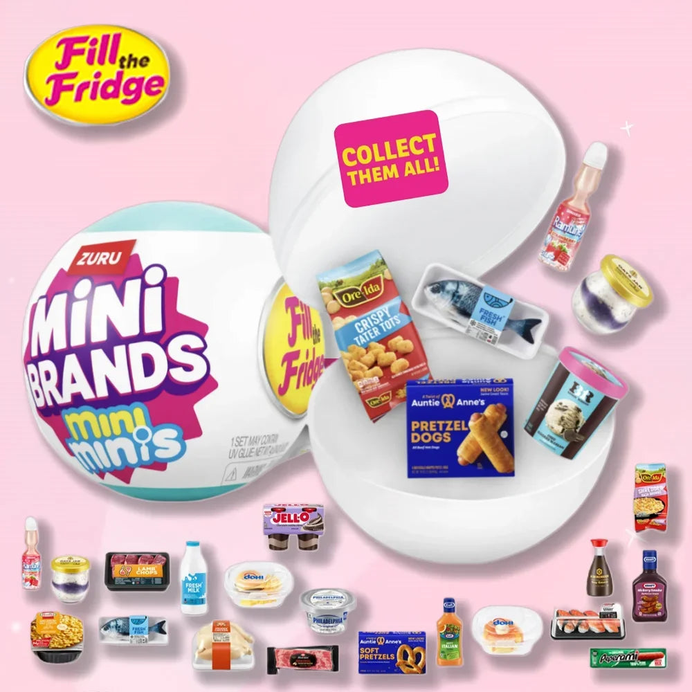 Zuru Mini Brands Fill The Fridge Mini Minis Blindbox Toy Collectible Miniature Surprise Toy