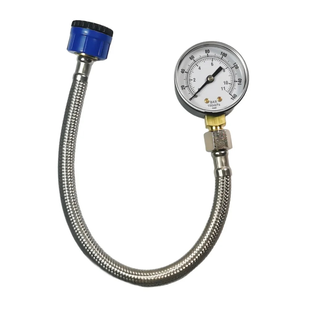 Tap Water Pressure Test Kit - Water Meter, Faucet, Water Heater, Piping 0-11 Bar 0-160 Psi Pressure Test