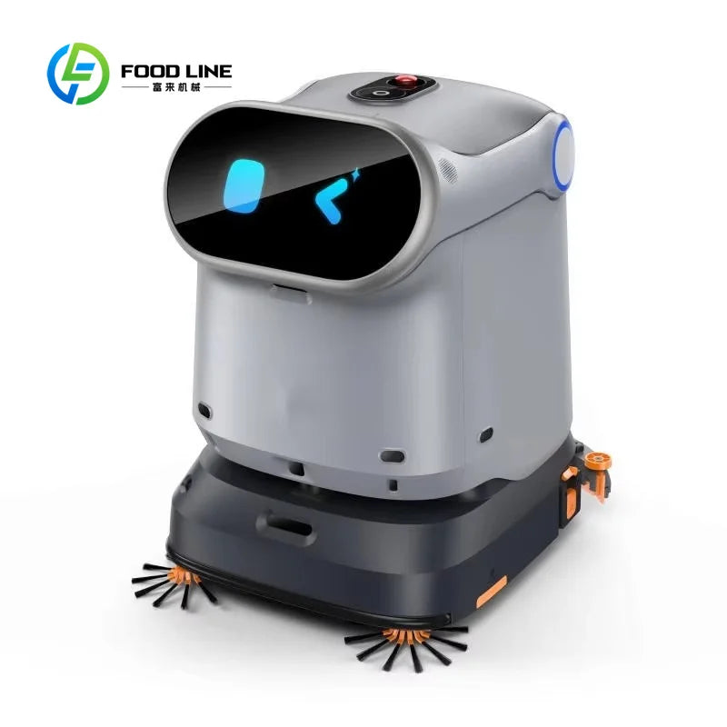 Customized Intelligent Commercial Cleaning Robot Multilingual Touchscreen App/PC Controlled Automatic Sweeping Floor Washing
