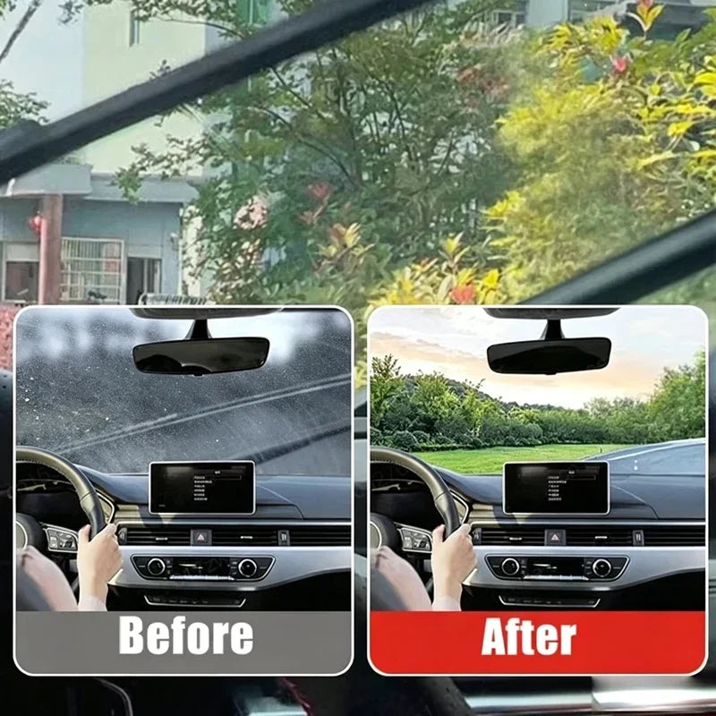 Car Windshield Glass Cleaner Polishing Kit Oil Film Oxidation Remover Paste Long Lasting Hydrophobic Water Repellent Anti Rain