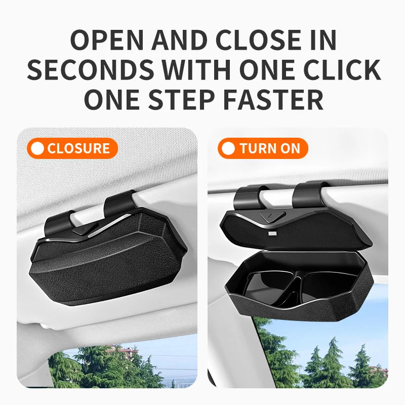 1PC Luxury Car Glasses Case Interior Scratch Resistant Material Inside Vehicle Sunglasses Storage Box Clip Sun Visor Accessorie