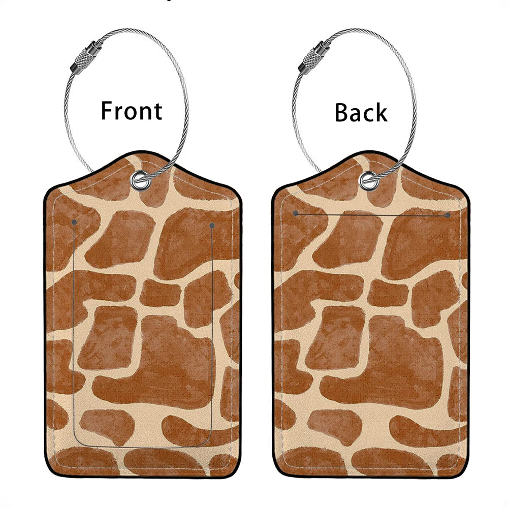 HOT SALE Cute animals Leather Business Luggage Tag Suitcase Address Label Luggage Boarding Case Label Name ID Address Clip