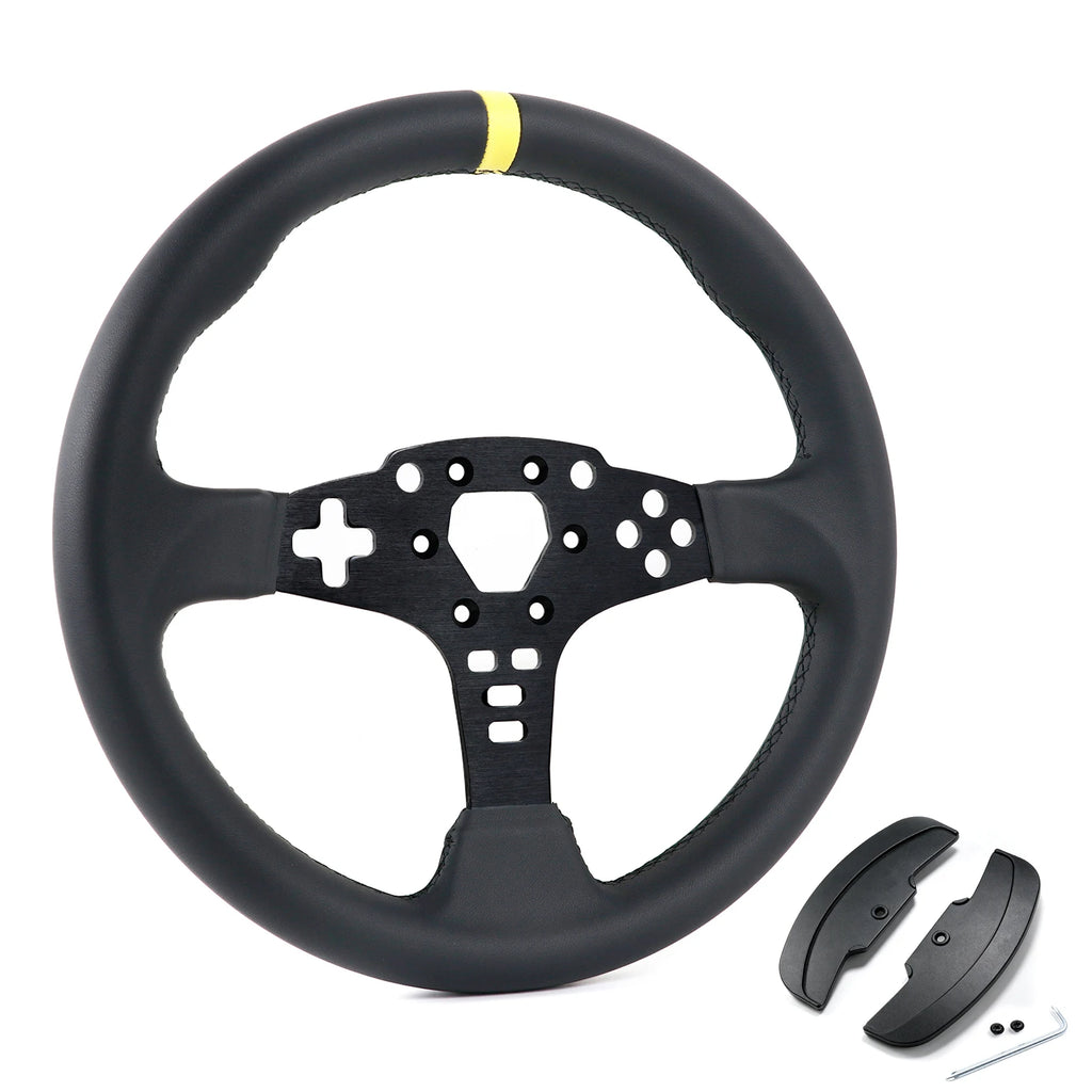 ES&ESX R3 R5 12inch/305mm Generic Replacement Sim Racing Steering Wheel Come with Paddle Shifter Extension