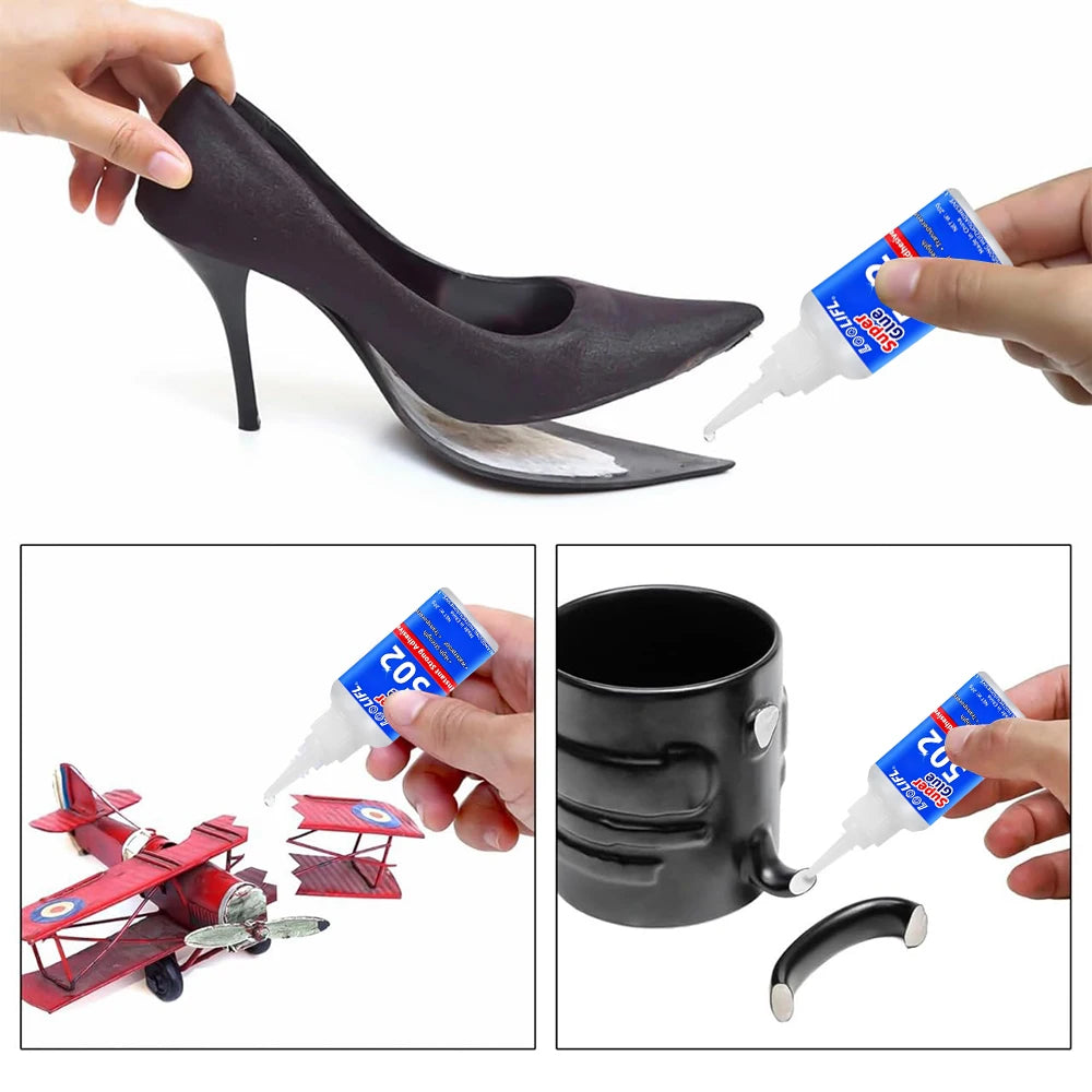 Superglue High Strength Clear Waterproof Adhesive Multi-Purpose Repair Glue for Metal Plastic Ceramic Wood Jewelry Handcraft Fix