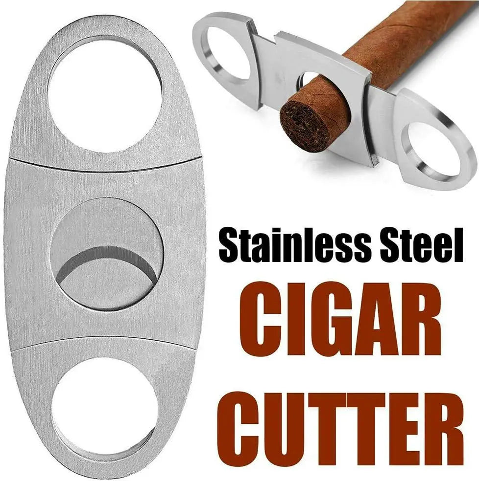 2026 New Stainless Steel Cigar Cutter Pocket Zigarren Double Blades Smoking Cutting Accessories Tool Wholesale Factory