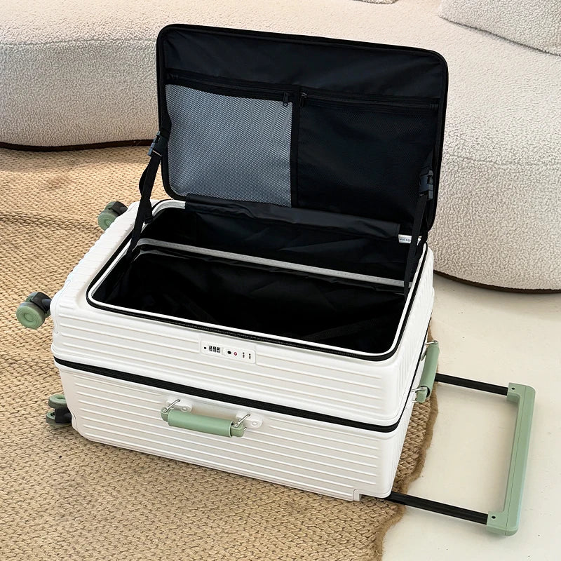 32/34-inch Wide Handle Side-Opening Travel Suitcase Expandable Large Capacity Luggage 28-inch Women's bag valise voyage 2026 NEW