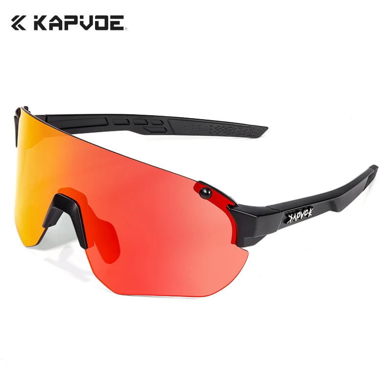 Kapvoe Photochromic Lightweight Cycling Glasses Men Rimless Sunglasses Road Bicycle MTB Bike Riding Sports Women Eyewear UV400
