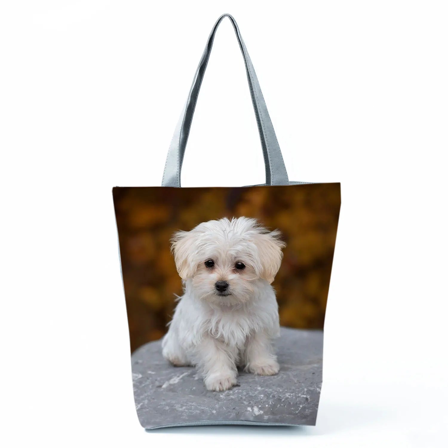 Cute Maltese Dogs Print Handbags Casual Women Shopping Bag Large Capacity Foldable Shoulder Bags Eco Reusable Travel Beach Totes