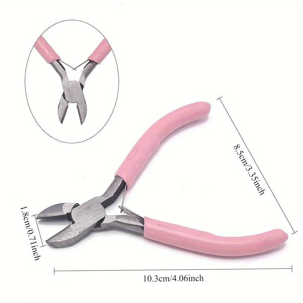 Multi-Purpose DIY Craft Pliers - Flat, Round, and Diagonal Nose Pliers with Metal Toothed Handles for Jewelry Making, Beading