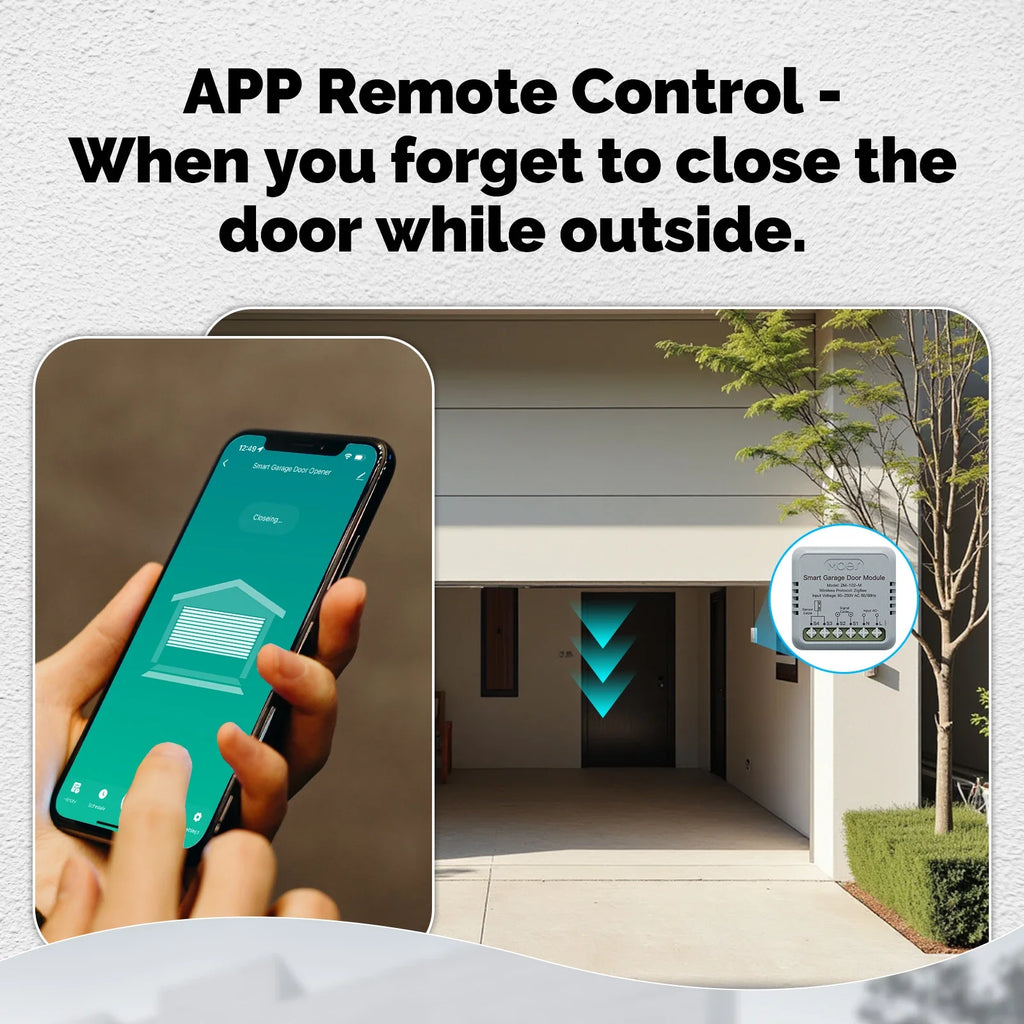 MOES Zigbee Garage Door Controller Module, Works with Tuya/Smart Life, Alexa & Google Home Voice Control, Smart App Remote