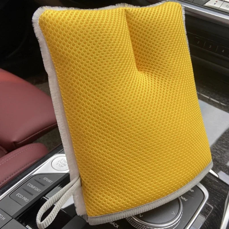 1/2PCS Multi-purpose Car Upholstery Cleaning Gloves Glass Removes Dirt Car Wash Gloves Double-sided Cleanable Sponge Accessories