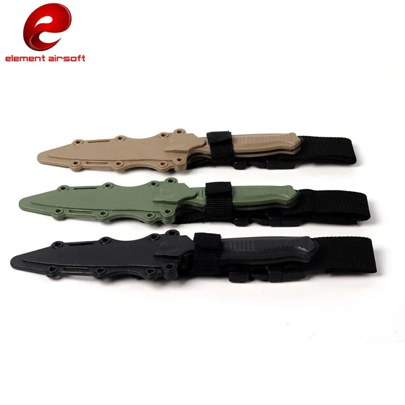 Tactical Combat Knife Model Toy with Rubber Training Sheath Military Birthday Gift CS Cosplay Prop for Enthusiasts