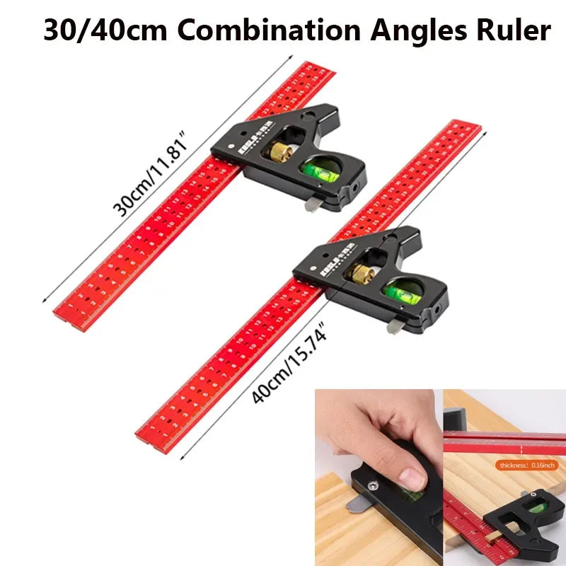 Gauges Heavy Duty High-precision Woodworking  aluminum alloy Multifunction Combined Angle Ruler 30/40cm Movable Angle Ruler