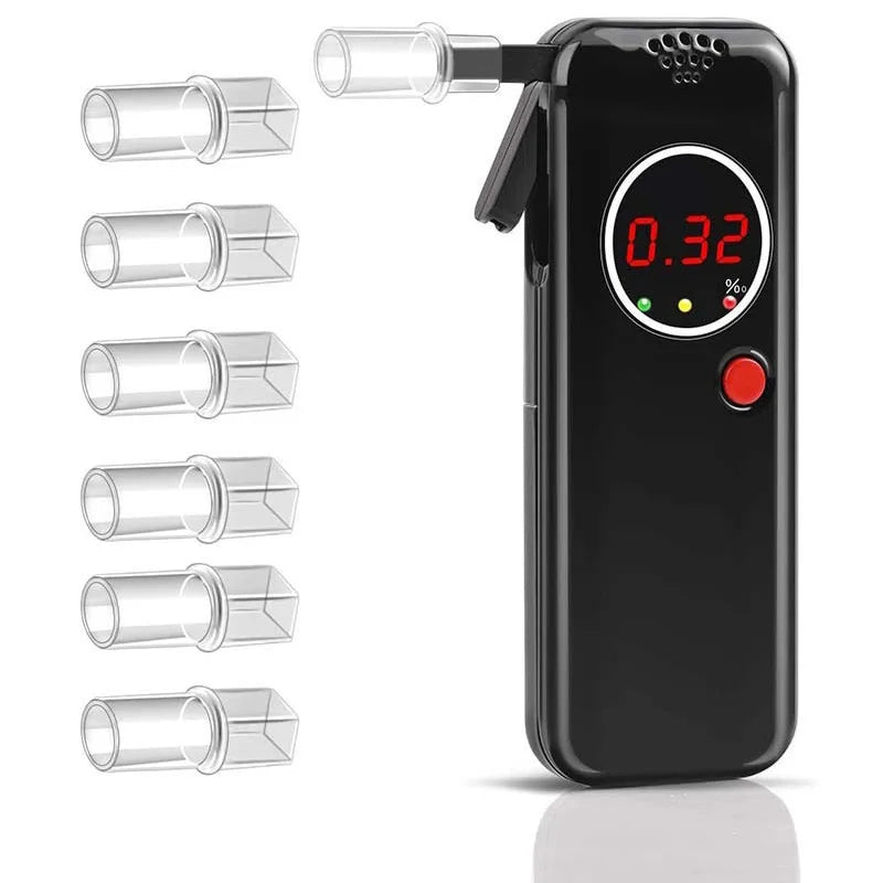 Breathalyzer Professional-grade Accuracy Alcohol Tester With Lcd Digital Display For Home And Party Use 6 Mouthpieces