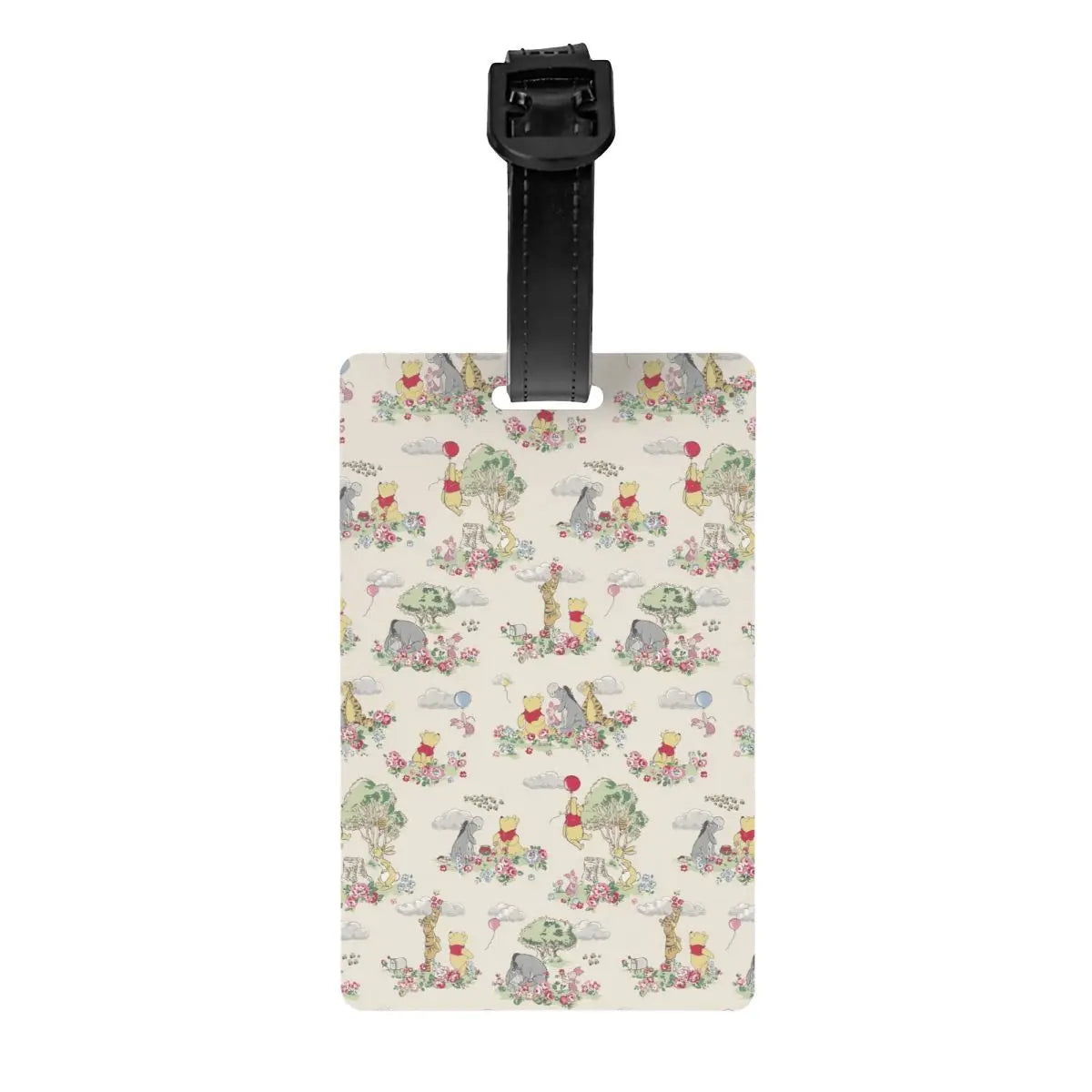 Custom Happy P-Piglets Anime Big Movie Luggage Tag With Name Card Privacy Cover ID Label for Travel Bag Suitcase