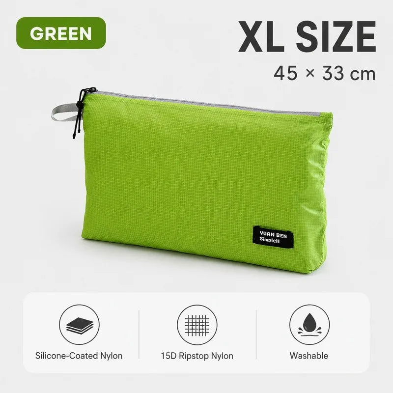 Ultralight Waterproof Travel Storage Bag Silicone Coated Nylon Organizer Pouch Clip On Camping Hiking Backpack Gear Packing Bag