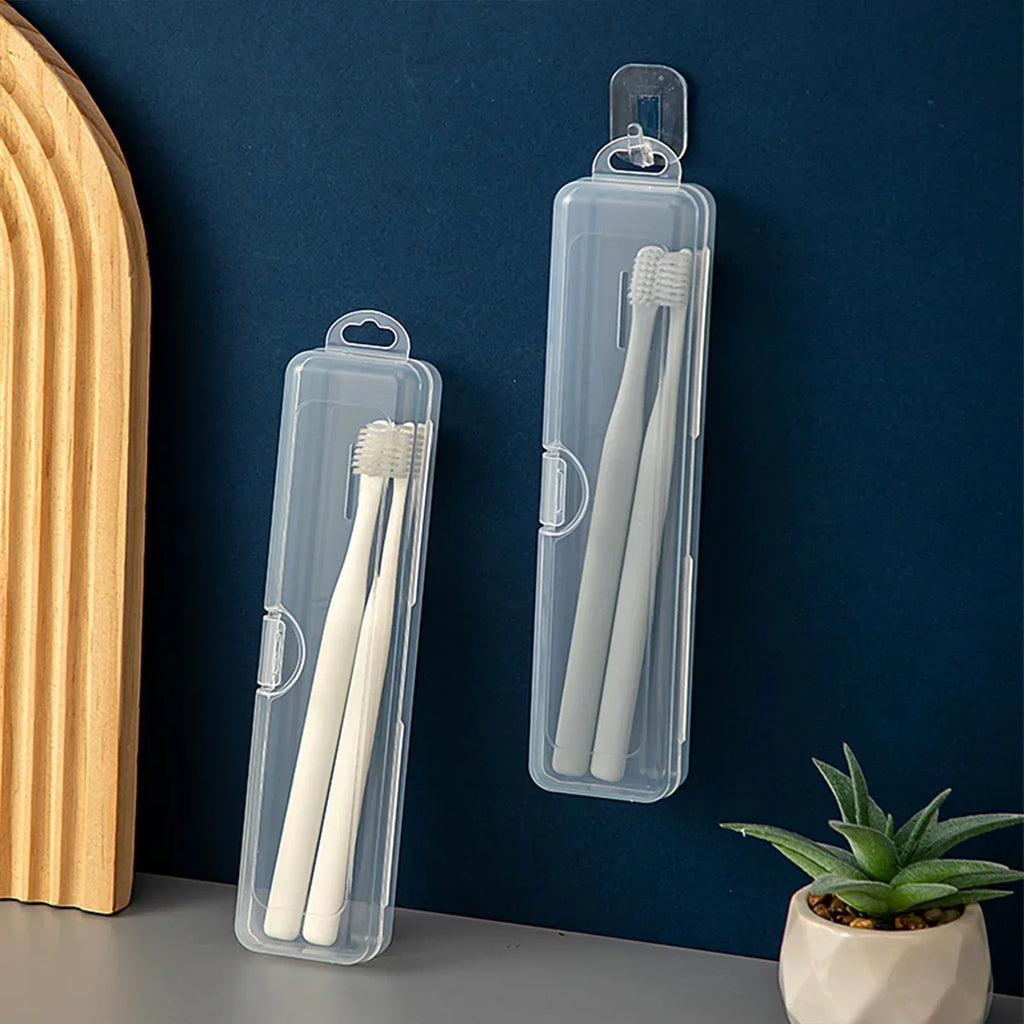 Toothbrush Box Transparent Organizer Case Travel Portable Toothbrush Holder Plastic Toothpaste Box Storage Container