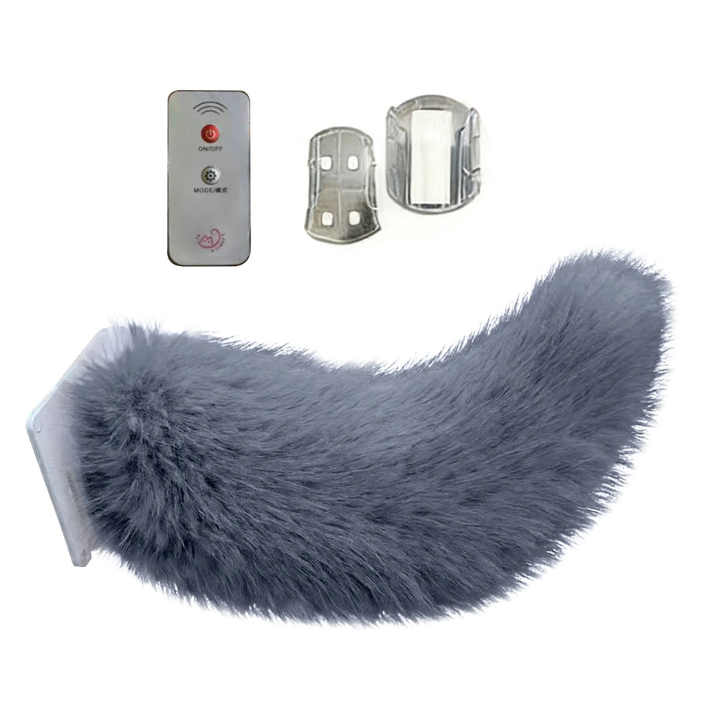 Remote Control Electric Wagging Fox Tail for Scooter Plush Faux Fur Car Rear Decoration Moving Animal Tail Accessory