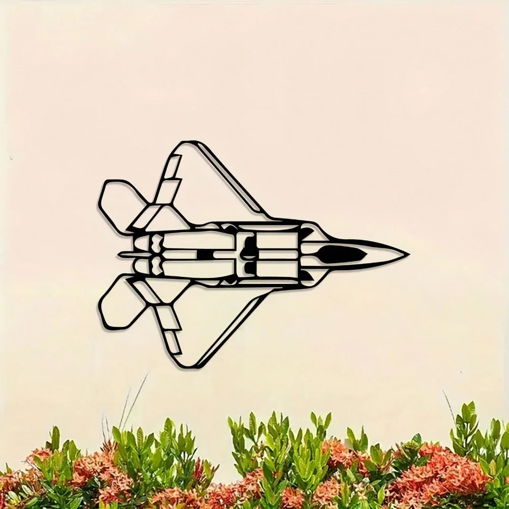 Vintage Powder Coated F-22 Raptor Model - Stylish Fighter Jet Wall Art for Teen's Room, Perfect Aviation Gift