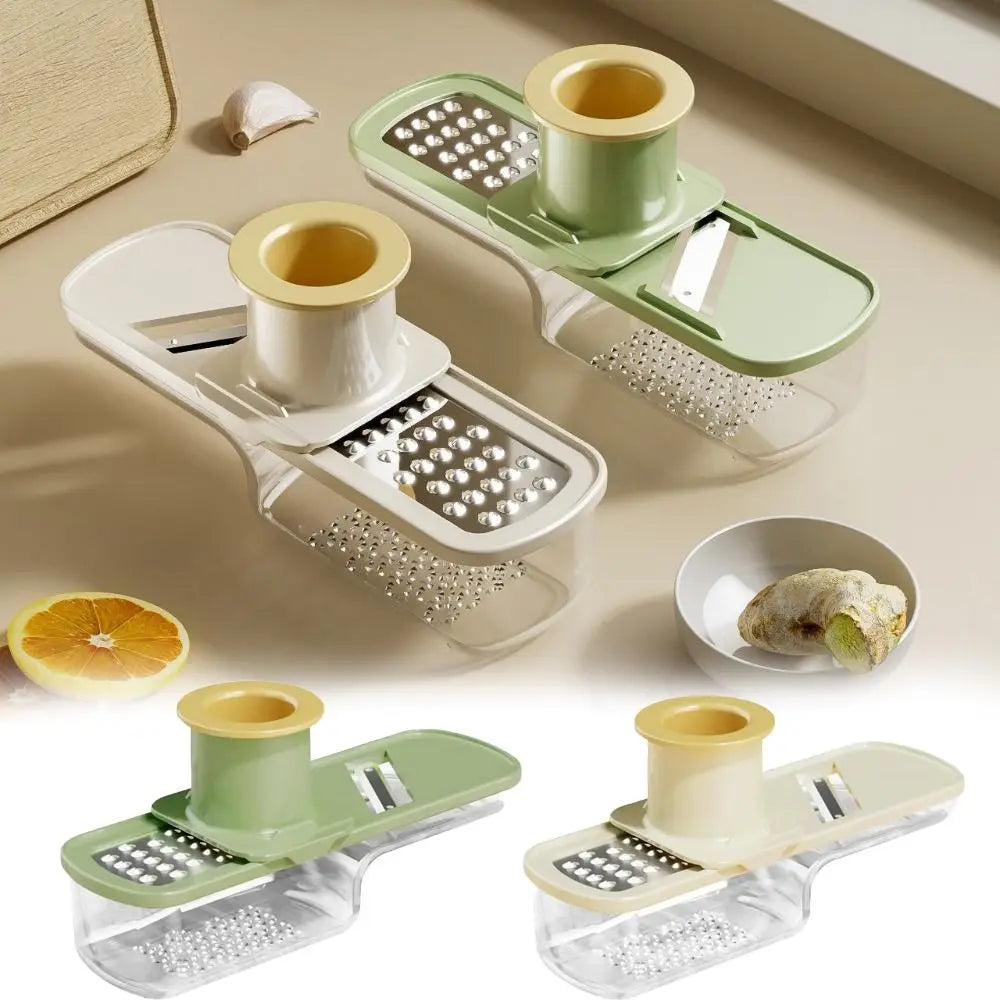 Portable 3in1 Garlic Ginger Grinder Manual Kitchen Gadget Garlic Grinder Mini Garlic Press for Crushing Spices Herbs Garlic