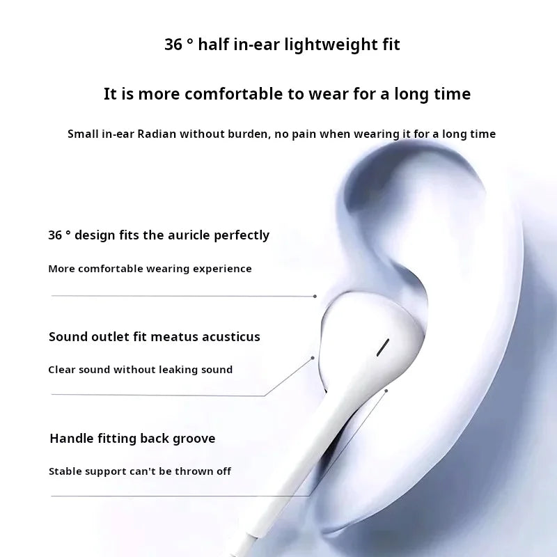 Original In-Ear Headphones For Apple iPad iPhone 15 17 14 13 12 11 16 Pro Max Plus Type C Wired Earphones Laptops Tablet Earbuds
