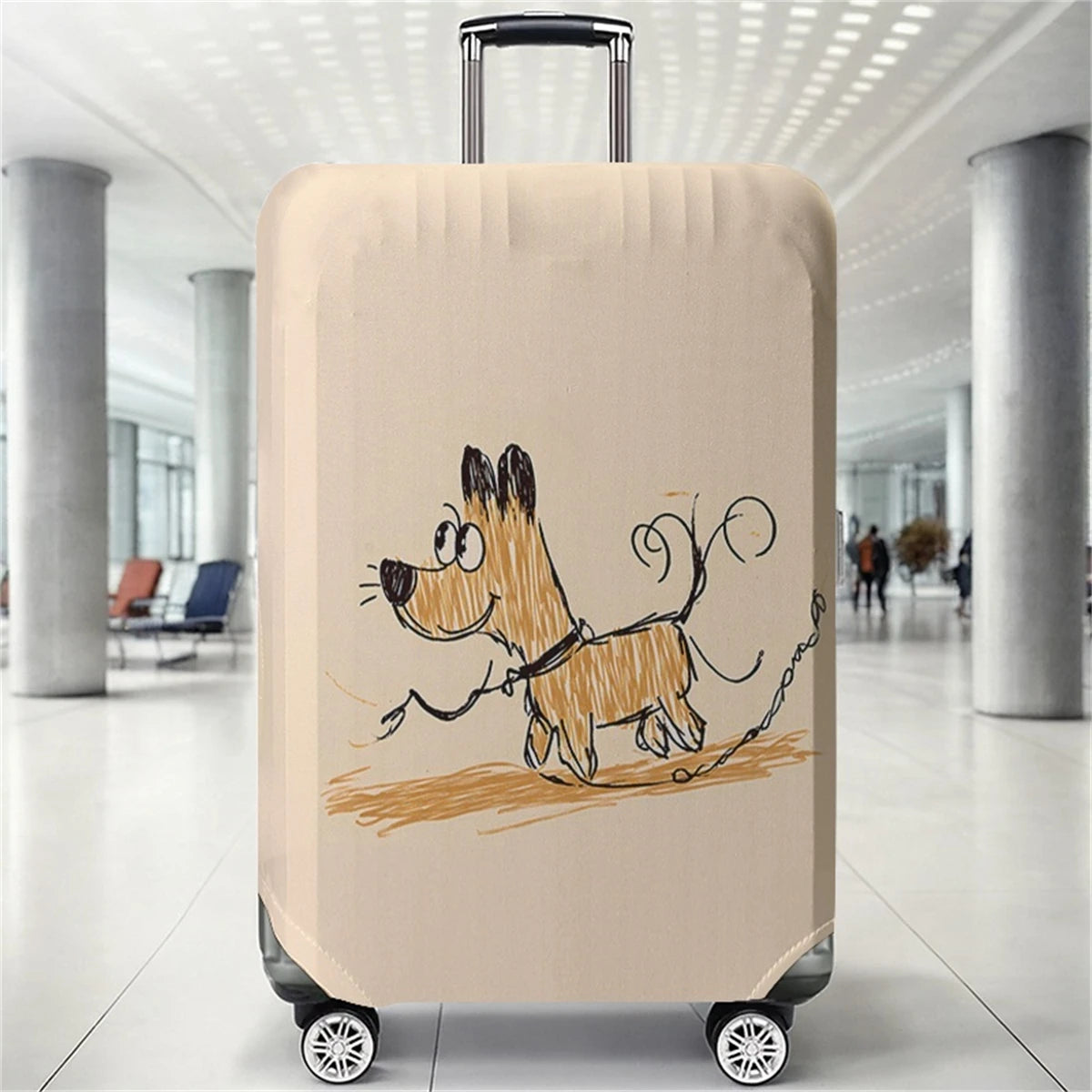 Dog pattern luggage protection cover, suitable for 18-32 inch luggage covers, luggage handle gloves, travel accessories