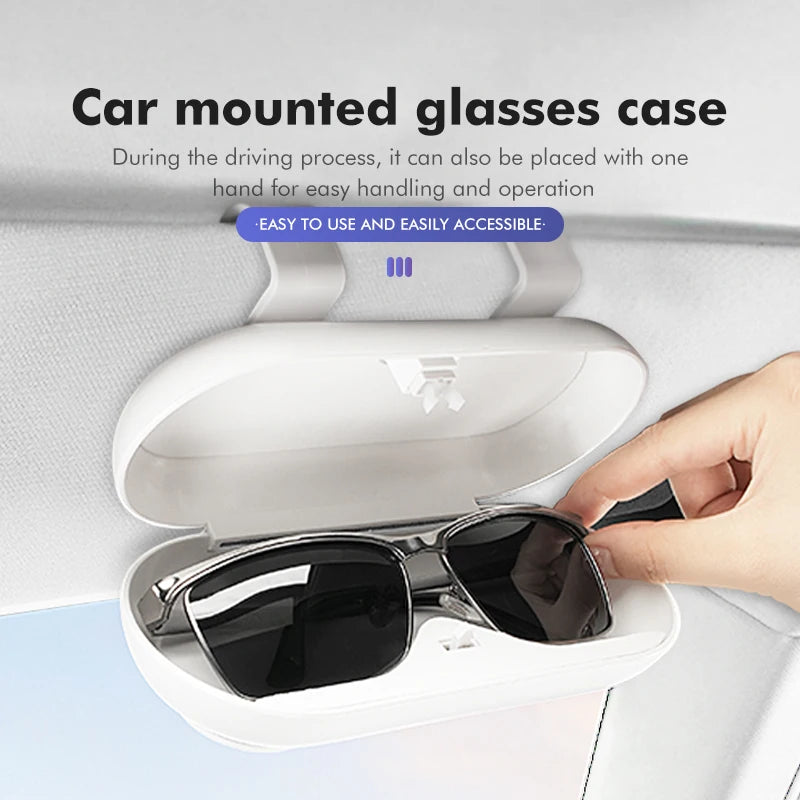 For Opel Car Sunglasses Case ABS Suede Sun Visor Mount Glasses Storage Box Vectra Zafira Meriva Mokka Grandland Vivaro Antara