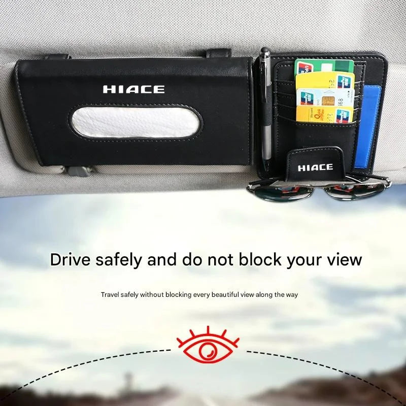 1Pcs Car Sun Visor Tissue Box And Car Sun Visor Organizer Multi-Pocke For  Toyota Hiace 2016 2017 2018 2020 2021 Auto Interior