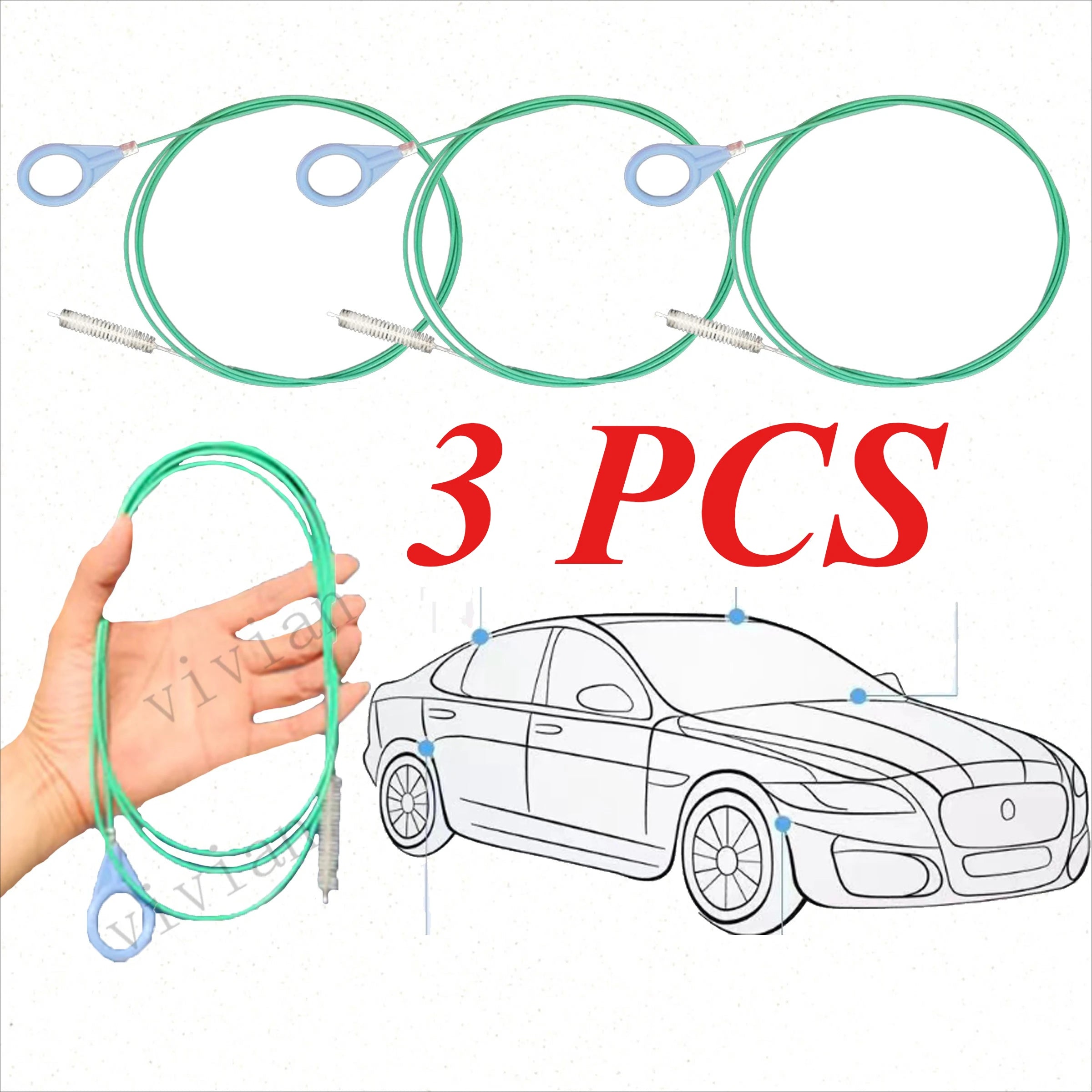3/5m 1/3Pcs Drain Hole Cleaning Brush Flexible Car Drain Dredge Sunroof Cleaning Scrub Brush Tool Skylight Drain Pipe Brush