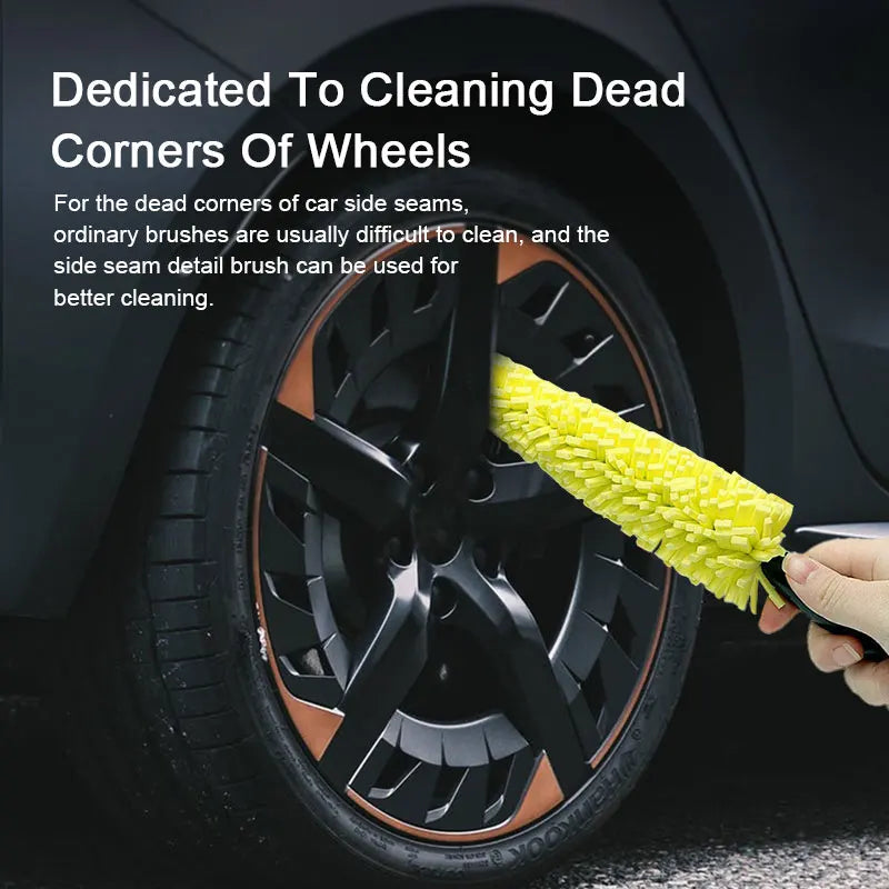 Car Detailing Brush Rag Set Fast Dry Microfiber Towel Car Wheel Cleaning Kit 29cm Washing Brushes for Rim Car Wash Accessories