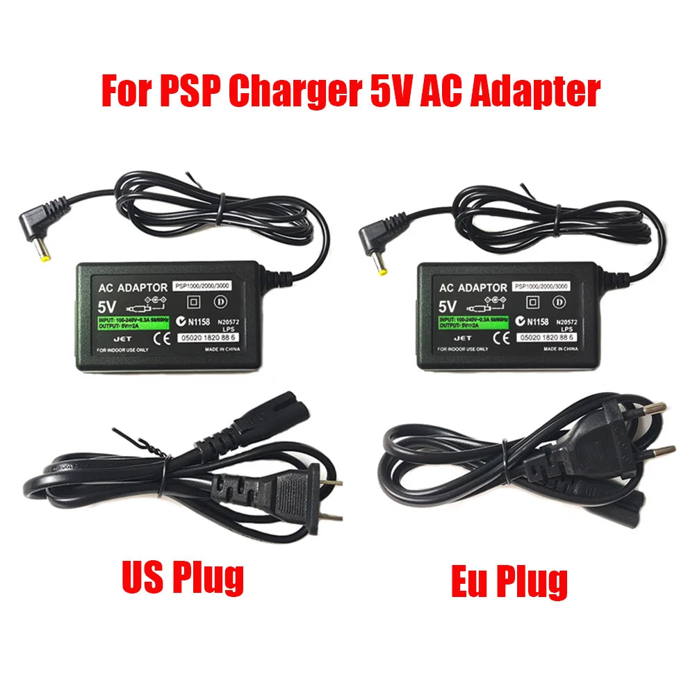 For PSP charger 5V AC Adapter Home Wall Charger Power Supply Cord for Sony PSP PlayStation 1000 2000 3000 EU US plug
