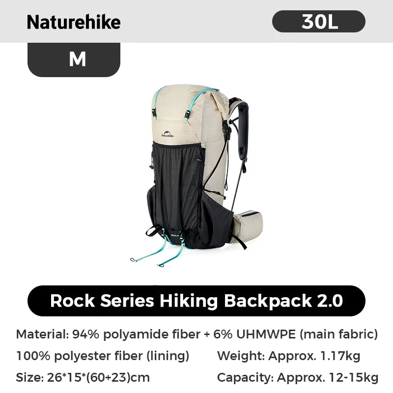 Naturehike Rock 2.0 Hiking Backpack Large Capacity Outdoor Backpack for Leisure Sports and Travel Climbing Camping Backpack