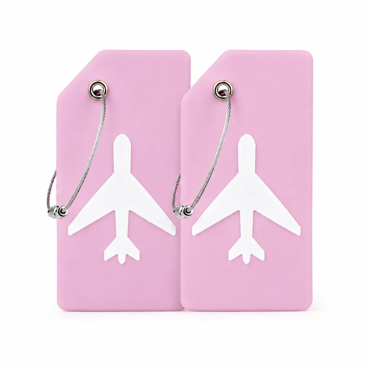 2/5PCS Silicone Travel Luggage Tag Airplane Design Suitcase Bag Identifier Bright Color with Steel Wire Loop Name Card Daily Use