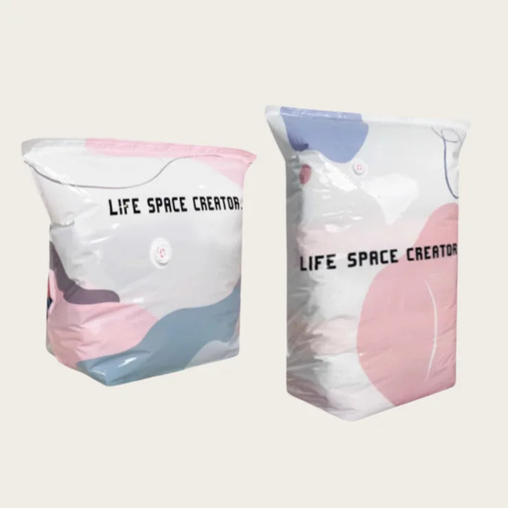 Vacuum Compression Bag Space Saving Pumpless Vacuum Storage Bags Waterproof Reusable Organizer for Clothes Bedding