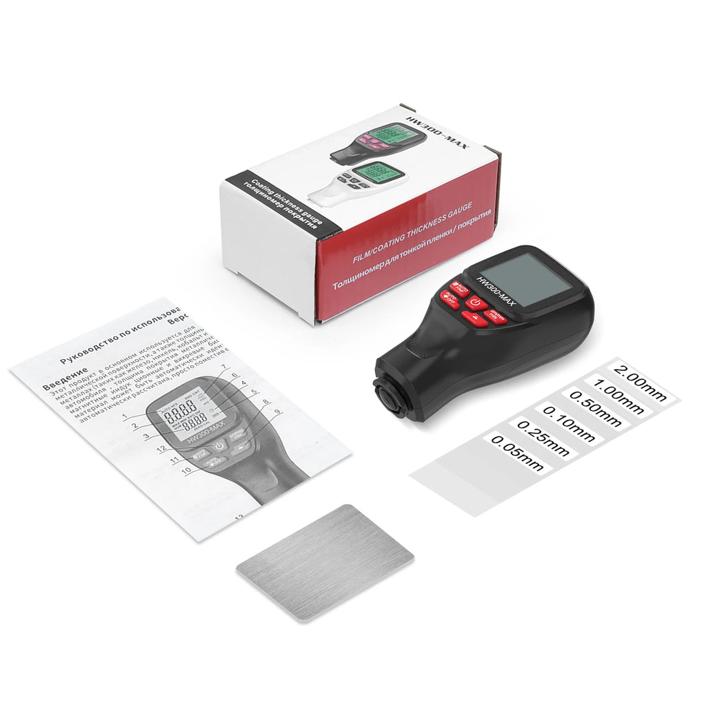 HW300-MAX Car Coating Thickness Gauge 0-2000UM Car Paint Film Thickness Tester Paint DFT Measuring Meter