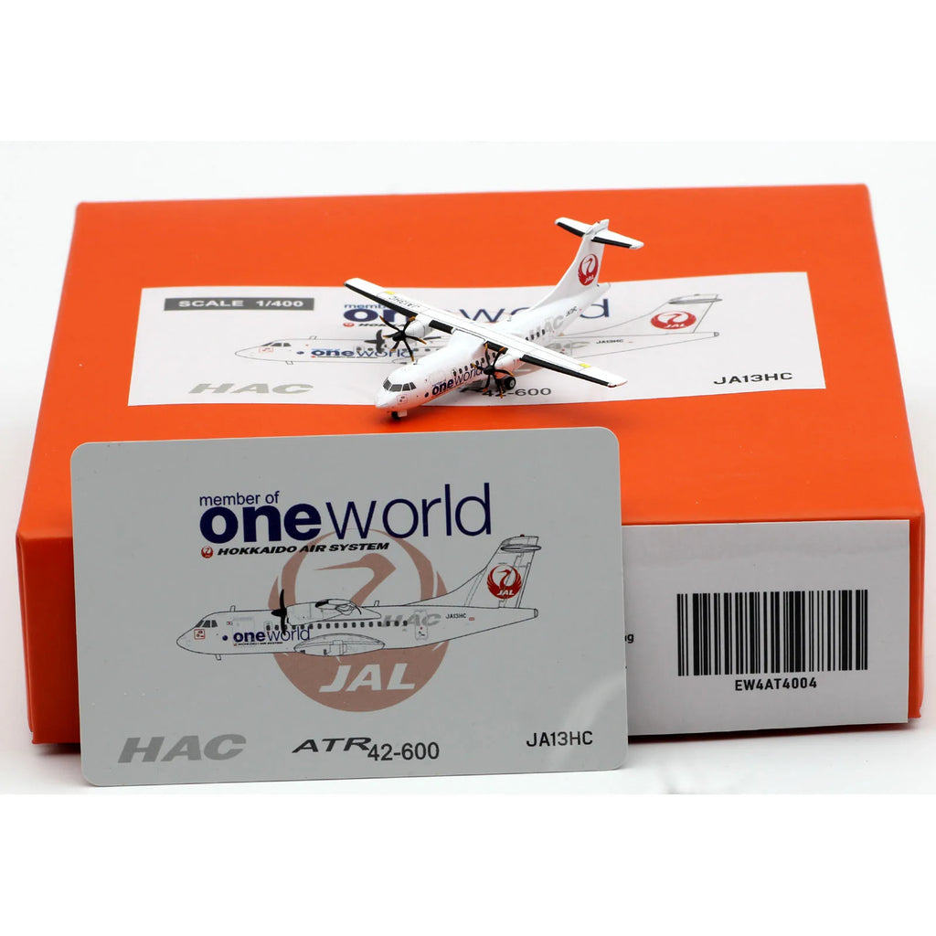 EW4AT4004 Alloy Collectible Plane Gift JC Wings 1:400 Hokkaido Air System “Oneworld” ATR42-600 Diecast Aircraft Model JA13HC